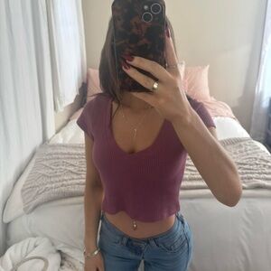 Women's Ribbed V-Neck Top - Pacsun